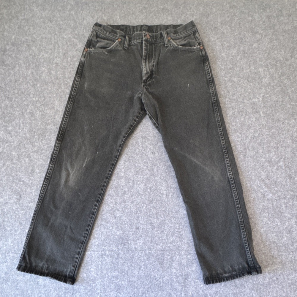 Wrangler Jeans Mens 32x30 Black Cowboy Cut 13MWZ Original Fit Straight Leg Denim